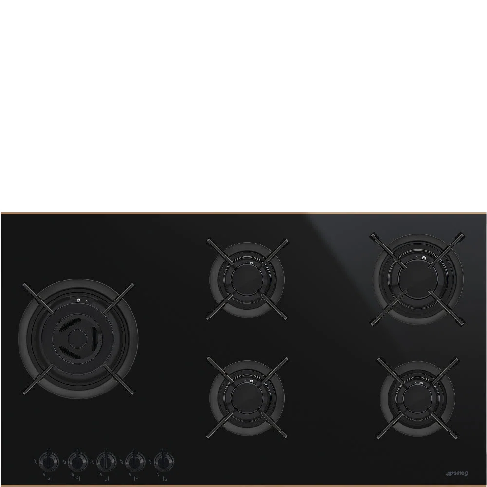 Газ Варочная поверхность 90 cm "Сладостный новый стиль" (Dolce Stil Novo) Эстетика SMEG PV695LCNR